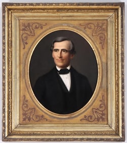 American School (19th Century), Portrait of a Gentleman, oil on board
