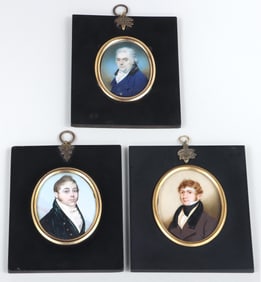 Charles Jagger (British 1770-1827), Portrait Miniature of a Gentleman. Together with (2) British