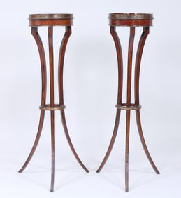 Pair of Regency Mahogany Torcheres/Plant Stands