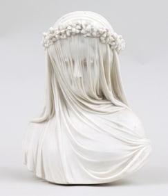 After Raffaelle Monti (Italian 1818-1881), "The Bride", parian porcelain bust