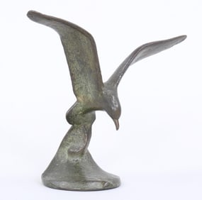 William F. Boogar (American 1893-1958), Seagull, bronze with green patina