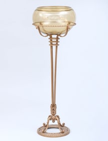 Victorian Fishbowl on Iron Stand
