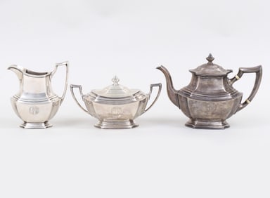 American Three-Piece Sterling Silver Tea Set