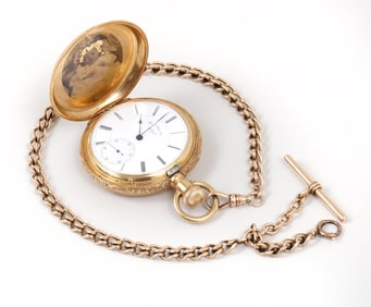 Theodore A. Kohn & Son 18k Gold Hunt-Case Pocket Watch