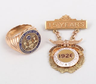 Group of (2) 14k Gold Employee Anniversary Jewelry