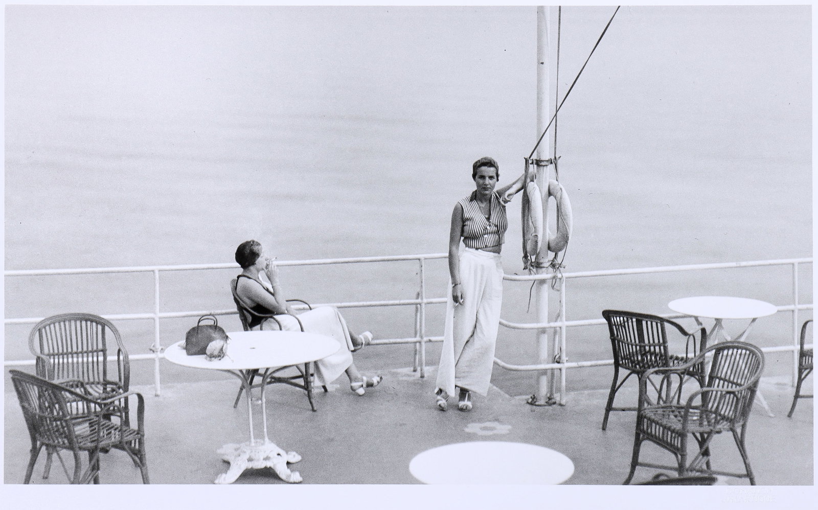 Jacques-Henri Lartigue (French 1894-1986), "Maud Lallemand, Bandol", June 1933, printed 1998,: Jacques-Henri LartigueFrench, 1894-1986"Maud Lallemand, Bandol", June 1933, printed 1998gelatin silver printStaley-Wise Gallery label adhered to frame verso, the print with "Donation J.