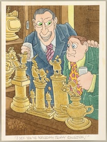 Gahan Wilson (American 1930-2019), "I See You've Noticed My Trophy Collection!", pen, ink and