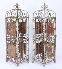 Pair of Wrought Iron Wine Racks