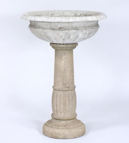 Carved Marble Bird Bath