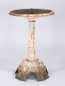 Cast Iron Faux Bois Fountain Base, possibly Fiske
