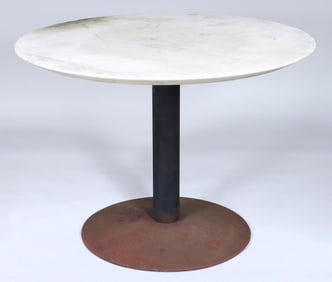 Circular Limestone Top Pedestal Table