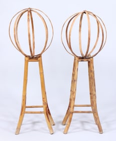 Pair of Bamboo Topiaries