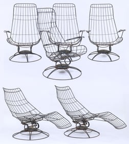 Set of (6) Midcentury Modern Homecrest Garden Furniture