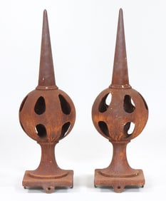 Pair of Cast Iron Spire Finials