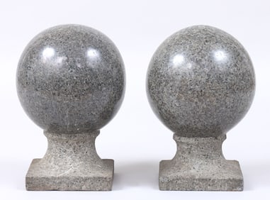 Pair of Granite Ball Finials