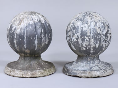 Pair of Cast Stone Ball Finials