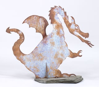 Fire-Breathing Dragon Garden Sculpture