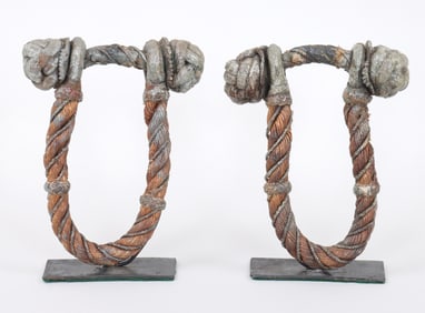 Pair of Painted Ropework Beckets