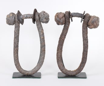 Pair of Painted Ropework Beckets