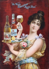 Moerlein Brewing Co. "The World's Triumphant Master Brew" Framed Tin Lithograph Advertising Sign