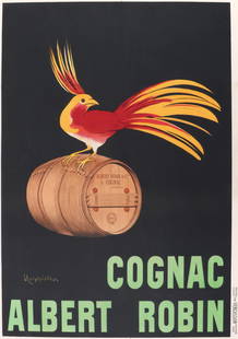 Leonetto Cappiello (Italian/French 1875-1942), "Cognac Albert Robin", color lithograph poster: Leonetto CappielloItalian/French, 1875-1942"Cognac Albert Robin", 1906color lithograph postersigned in image, framed under acrylic.Sheet 62 1/2 x 46 1/4 in. (158.8 x 117.5 cm.), frame 65 1/4 x 48 1/4