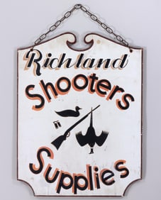 "Richland Shooters Supplies" Double-Sided Painted Wood Store Sign