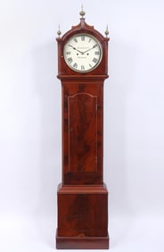 Irish Flame Mahogany Tallcase Clock, Peter & Co., Dublin, probably 19th century
