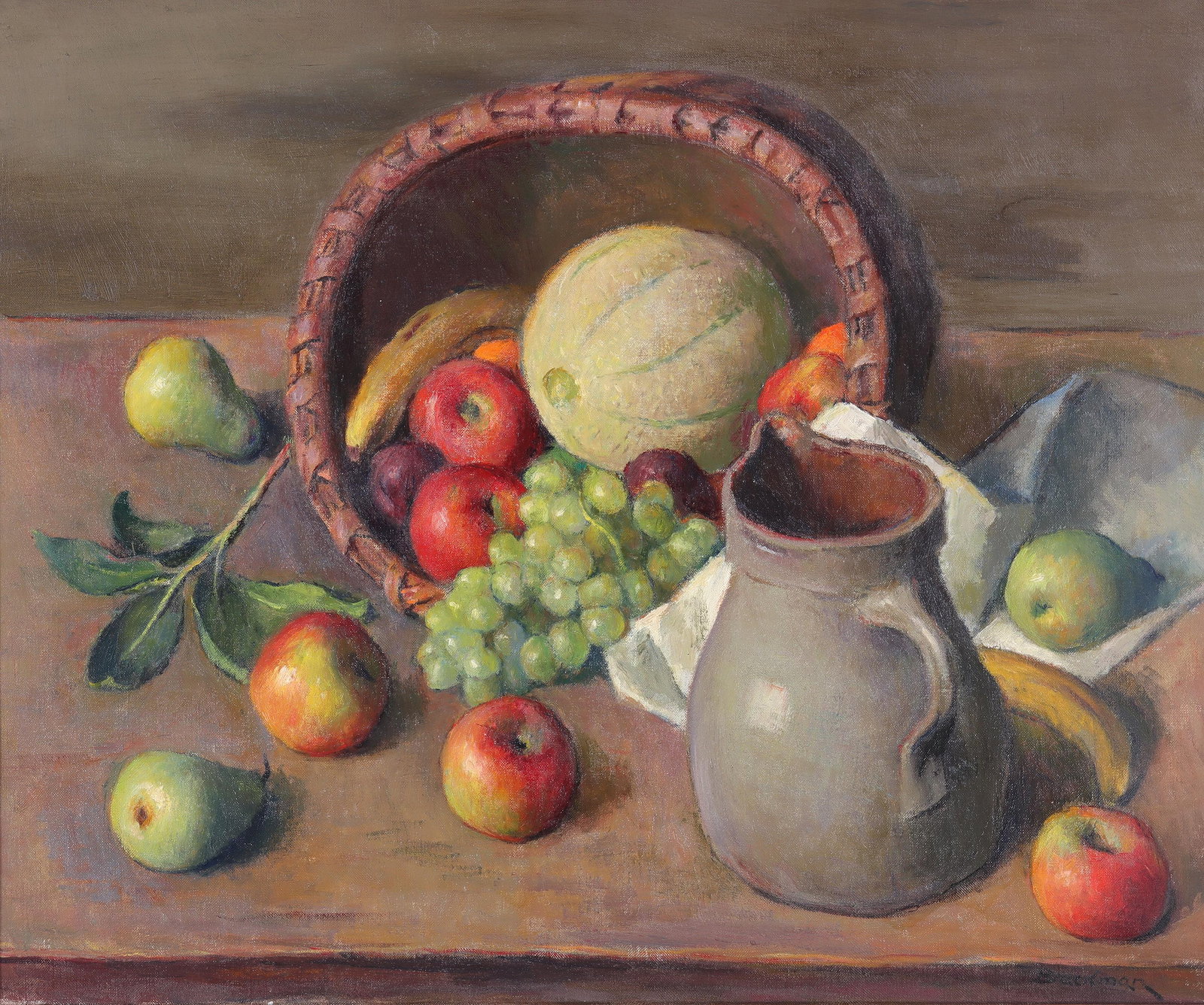 Robert Brackman (Ukrainian/American 1898-1980), "Still Life #11", oil on canvas: Robert BrackmanUkrainian/American, 1898-1980"Still Life #11"oil on canvassigned "Brackman" lower right, titled and inscribed on canvas verso.Canvas 20 x 24 in. (50.8 x 61 cm.); fra