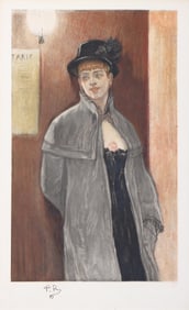 After Félicien Rops (Belgian/French 1833-1898), "La Deche", 1908, heliogravure