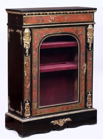 French Ebonized Boulle Pier Cabinet
