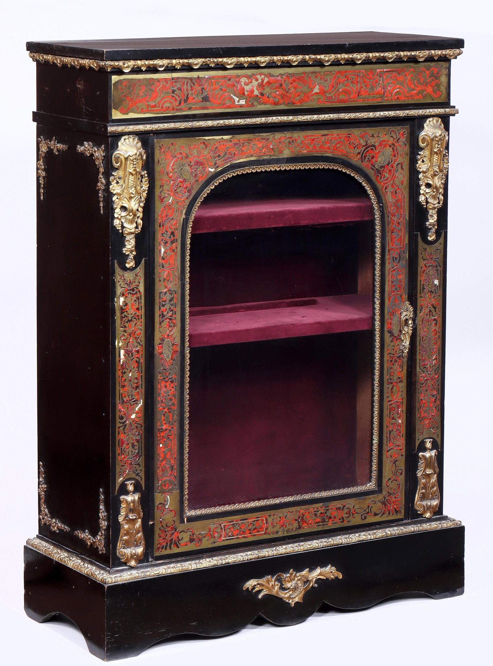 French Ebonized Boulle Pier Cabinet (1 of 11)