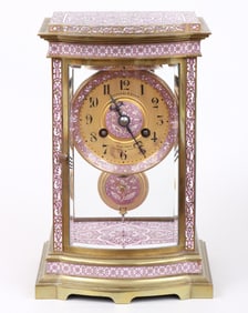 Art Nouveau Cloisonne Regulator Mantle Clock, Vicenti & Cie, France, late 19th/early 20th century