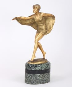 Franz Iffland (German 1862-1935), "Butterfly Dancer", gilt patinated bronze