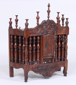 French Provencial Carved Walnut Panetiere