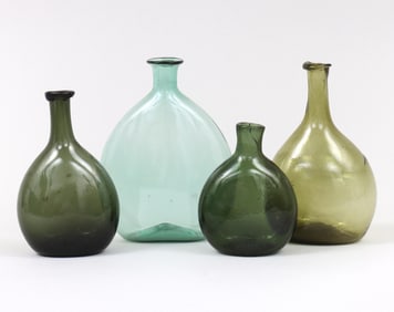 Group of (4) 18th/19th Century American Blown-Glass Bottles