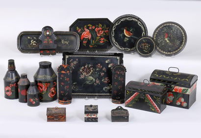 Group of (19) Toleware