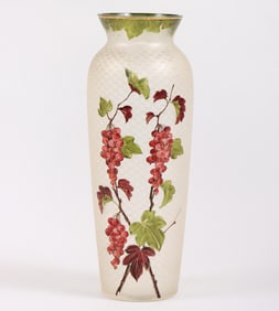 Baccarat Enameled Cameo Glass Vase