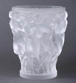 Lalique "Bacchantes" Frosted Glass Vase