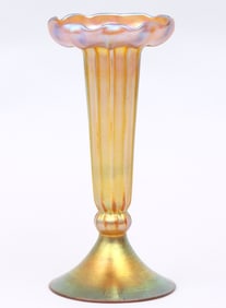 Tiffany Favrile Glass Footed Floriform Vase