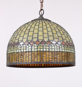 Stained Glass Shade by Somers Glass Co., Long Island, NY