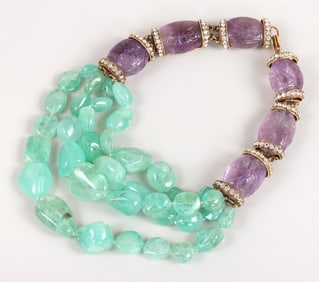 Iradj Moini Emerald and Amethyst Necklace