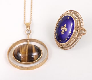 Group of (2) Gold Jewelry