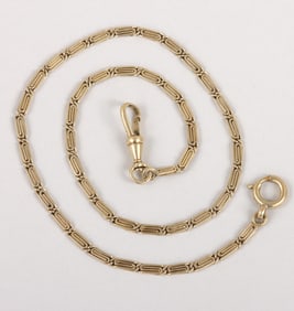 14k Gold Scroll Chain Fob