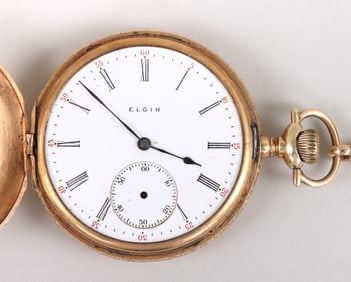 Elgin Pocket Watch in 14k Gold Hunt Case