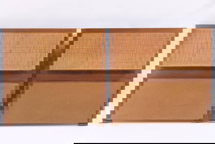Paul McCobb (American 1917-1969), Pair of Twin Headboards, c. 1960s, walnut, cane (1 of 8)