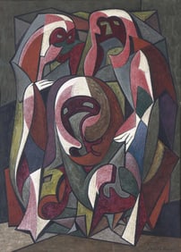 Glen Mitchell (American 1894-1972), Untitled (Abstract Figures), gouache
