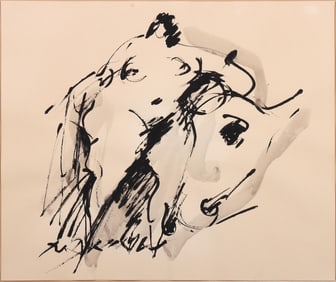 Reuben Nakian (American 1897-1986), Abstract Nude from the "Europa Series", 1959-60, ink on paper
