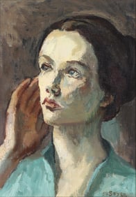 Moses Soyer (American 1899-1974), Portrait of a Woman, oil on canvas