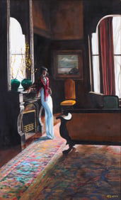 Harry McCormick (American b. 1942), Woman in Interior, oil on canvas