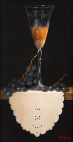 Bert Beirne (American b. 1939), Still Life with Madeira and Grapes, oil on linen canvas